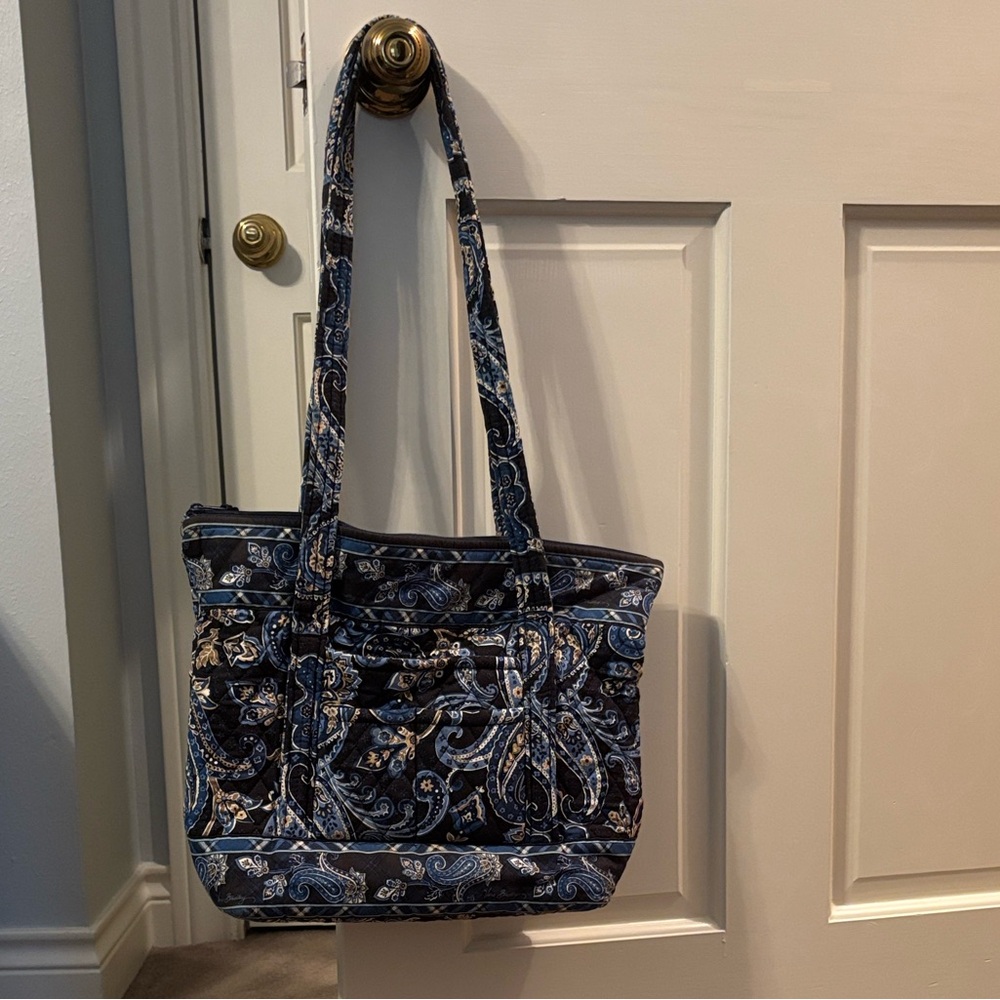 Vera Bradley Vintage 2006 Windsor Navy Shoulder Tote Bag